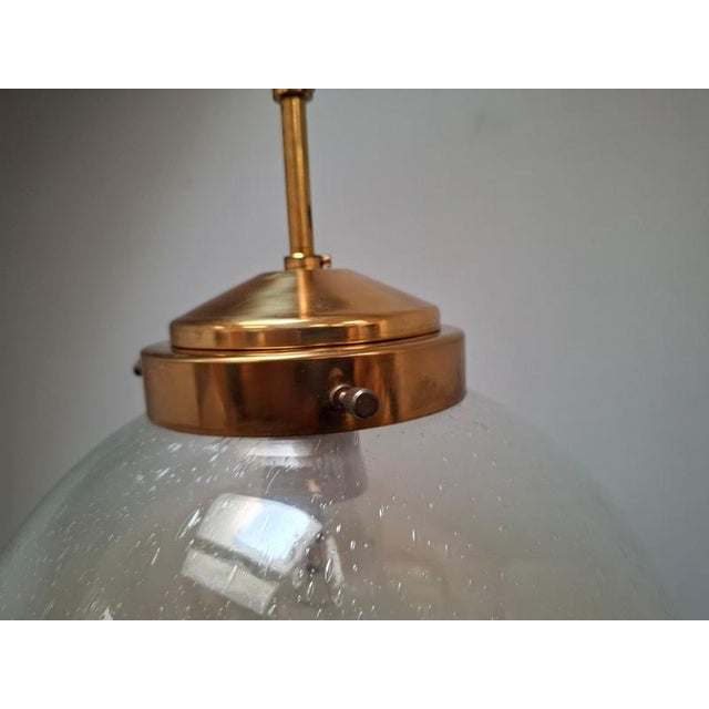 Mid-Century Modern Pendant Light in Brass and Smoked Bubble Glass by Kamenický Šenov, 1960s For Sale - Image 12 of 18