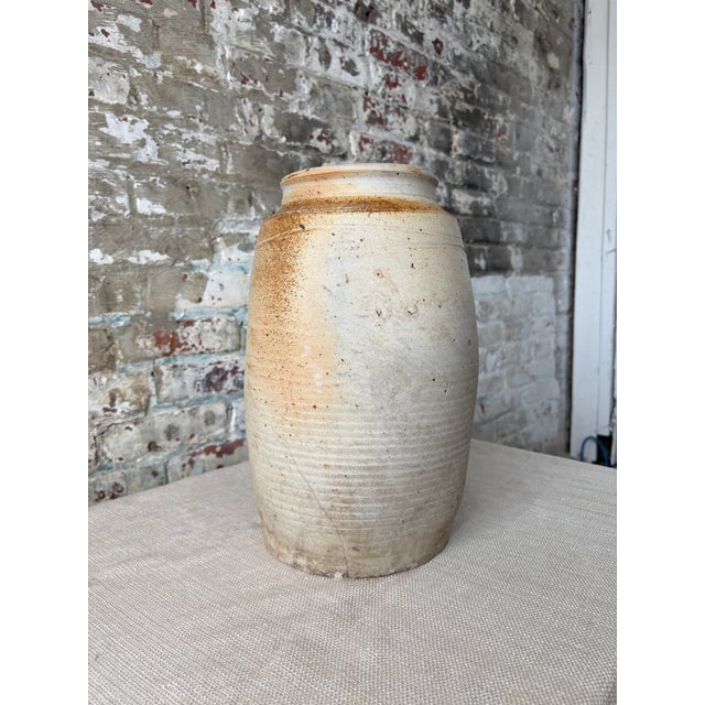 Rustic Rustic Handcrafted Stoneware Vase / Large Primitive Ceramic Vessel For Sale - Image 3 of 7