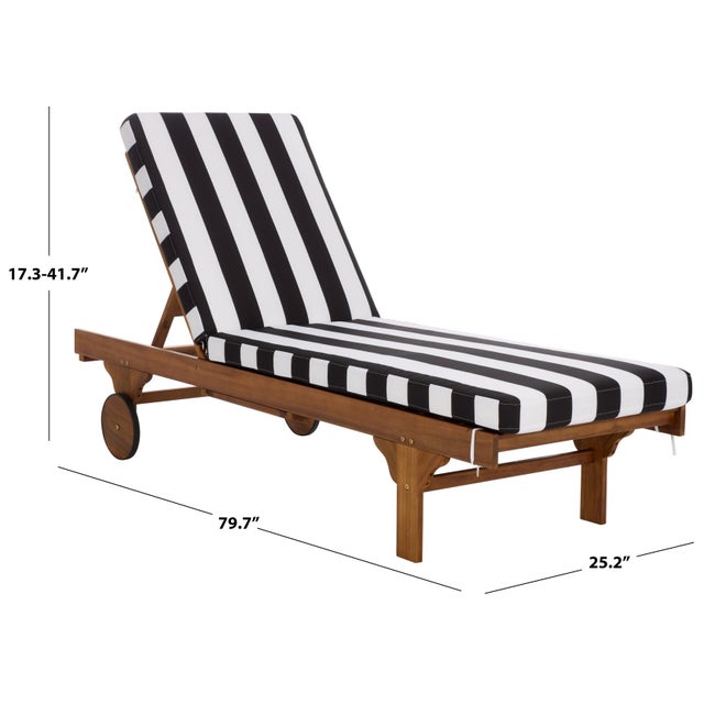 Newport Chaise Lounge, Black Stripe For Sale In Philadelphia - Image 6 of 13