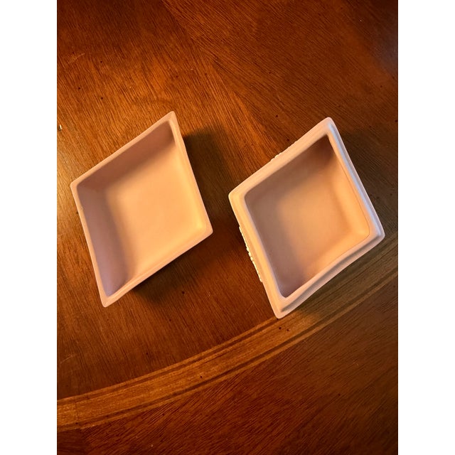 Vintage Wedgwood Jasperware Pink W/White Diamond Shape Trinket Box 2.5" X 3.25" For Sale - Image 6 of 8