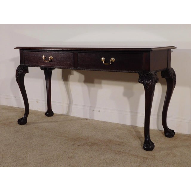 Thomasville 18th Century Coll. Chippendale Inlaid Mahogany Console Sofa Table For Sale - Image 10 of 13