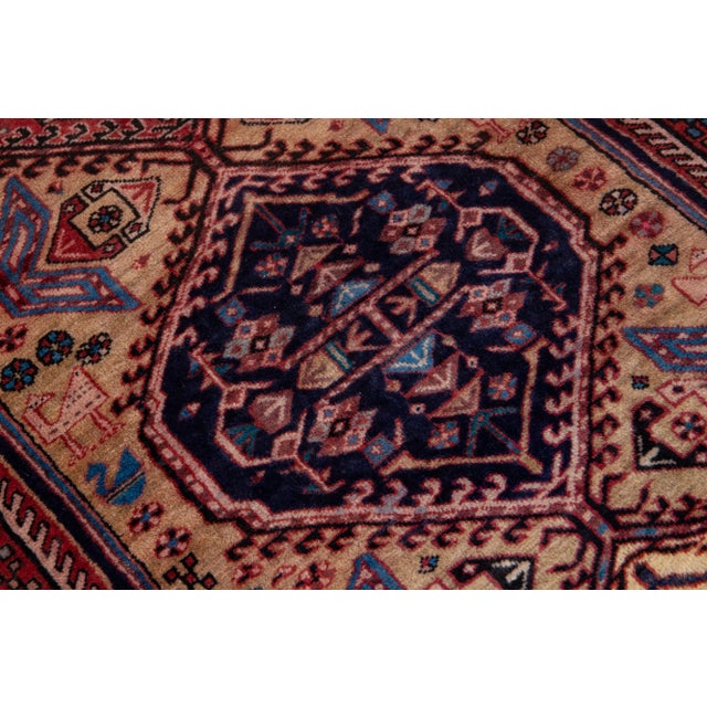 Textile Brown Vintage Serab Persian Wool Runner With a Multicolor Tribal Design For Sale - Image 7 of 8