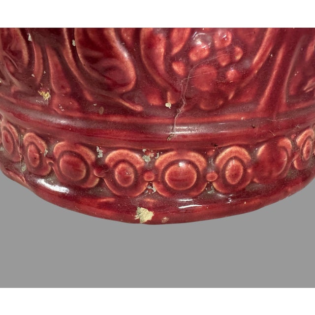 Mid 20th Century Blended Majolica Multi Colored Drip Glazed Art Pottery 21.5" Umbrella Stand For Sale - Image 4 of 10