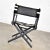 Wood Vintage Modern Director’s Chair Folding Black Brown White Geometric Needlepoint For Sale - Image 7 of 13