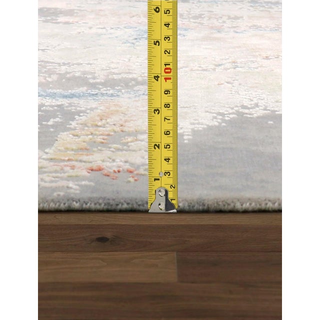 2020s Modern Silk & Wool L. Grey Area Rug- 9'11'' X 14' 1'' For Sale - Image 5 of 6