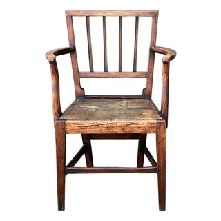 Vintage George III Country House “Elbow” Arm Chair in Elm For Sale