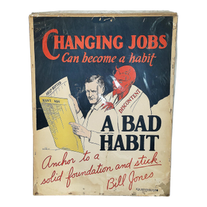 Original 1928 Large Bill Jones Motivational Poster
