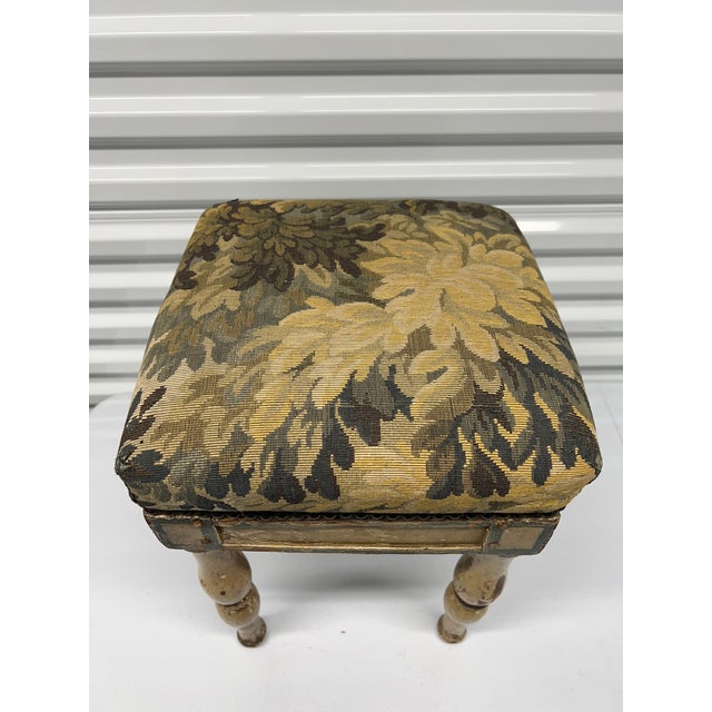 18th Century 18th Century, French Paint Decorated & Tapestry Upholstered High Stool For Sale - Image 5 of 12