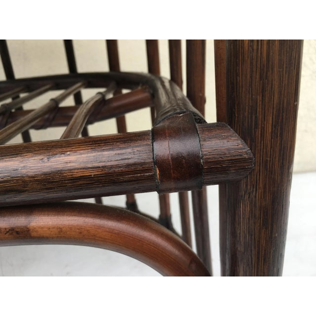 Bamboo & Rattan Side Table with Seating, 1960s For Sale - Image 11 of 18