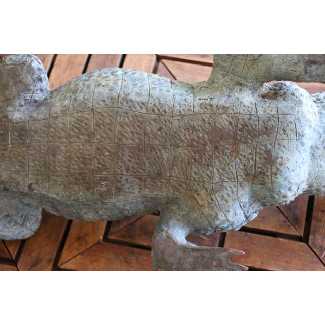 Vintage Bronze Crocodile Garden Fountain Sculpture, Circa 1970s For Sale - Image 17 of 18