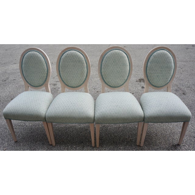Baby Blue Mid 20th Century Louis XVI Style Dining Chairs Set of 8 For Sale - Image 8 of 8