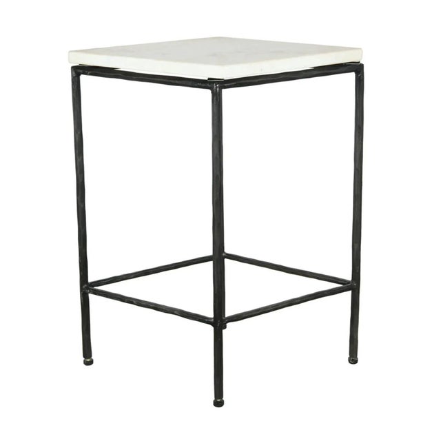 Marble & Iron Diamond Side Table For Sale In Los Angeles - Image 6 of 7