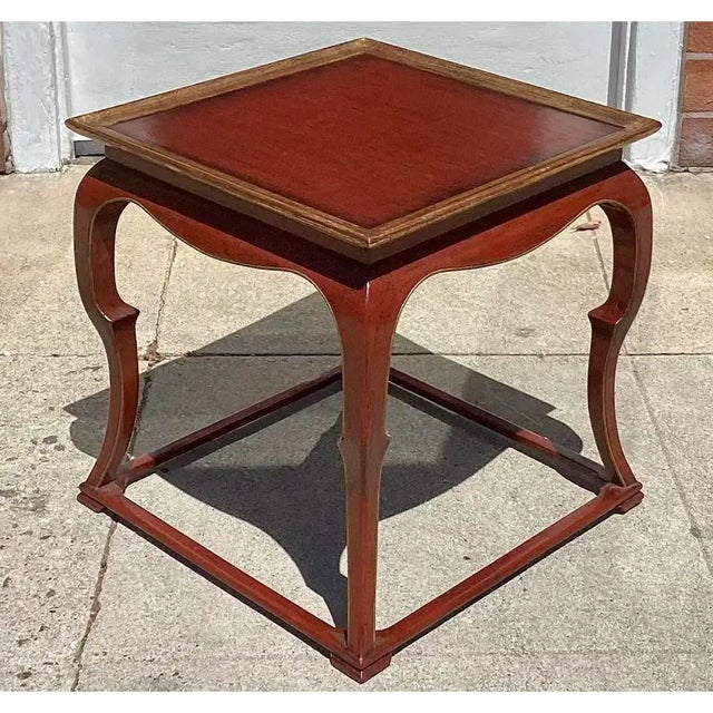 Chinoiserie 18th C Style Burton-Ching Red Ming Chinoiserie Side End Table - 1 of 2 For Sale - Image 3 of 5