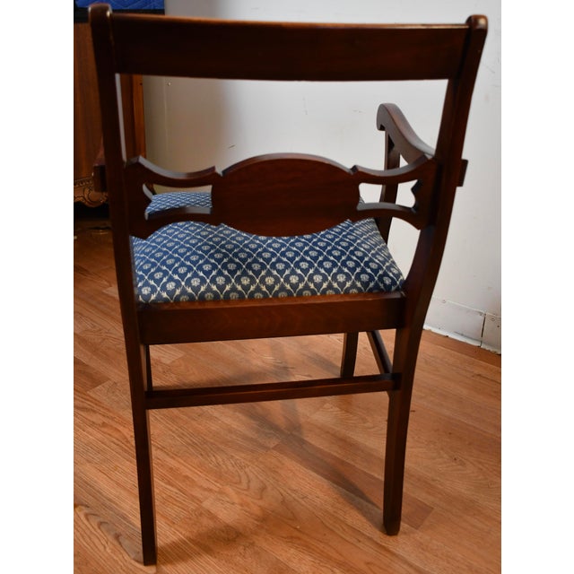 Brown 1950 English Regency Style Mahogany Set of Six Dining-Room Chairs 2 Arm & 4 Side For Sale - Image 8 of 14