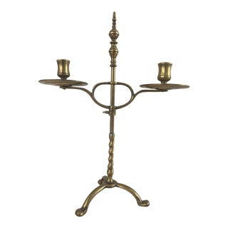 Late 19th Century English 2-Candle Adjustable Lamp For Sale