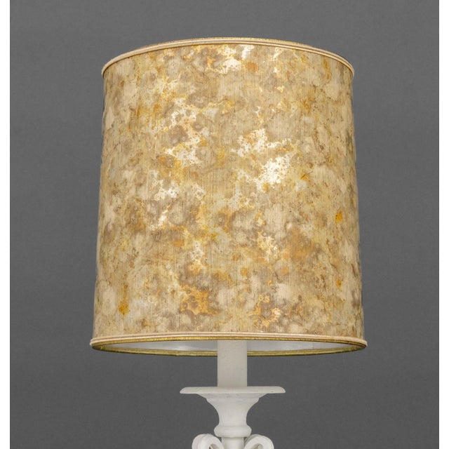 Modern White Painted Wrought Iron Floor Lamp For Sale - Image 4 of 7