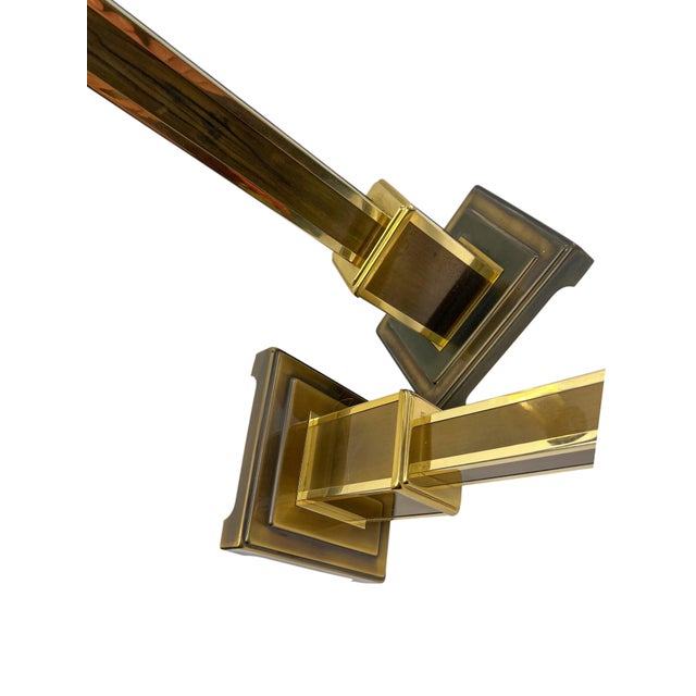 Architectural Brass Geometric Table Lamps from Kullmann, 1970s, Set of 2 For Sale - Image 9 of 11