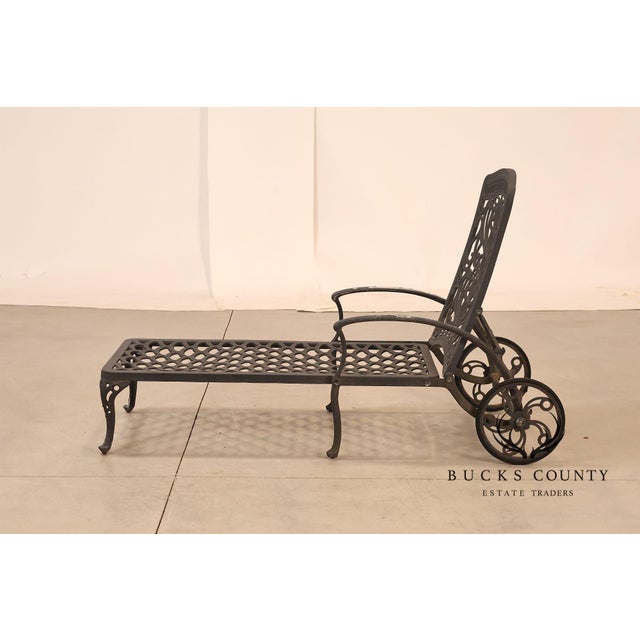 Hanamint Tuscany Pair Of Cast Aluminum Outdoor Chaise Lounge Chairs For Sale - Image 10 of 18