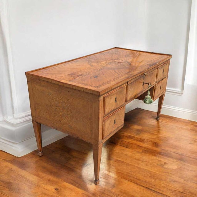 18th Century Antique Desk – Lombardy Louis XVI Era Desk, Vintage Writing Table, Elegant Office Furniture, 18th Century Desk For Sale - Image 5 of 18