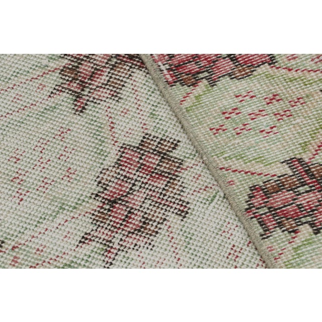 Textile Vintage Zeki Müren Rug in Turquoise With Geometric Patterns, From Rug & Kilim For Sale - Image 7 of 7