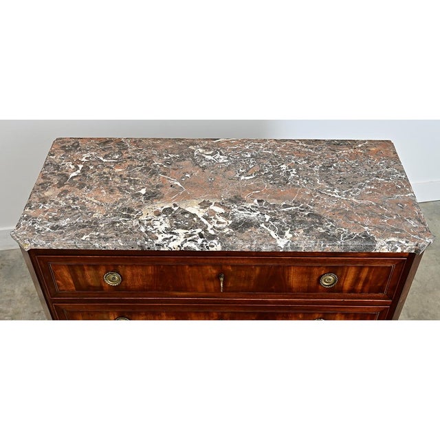 French 19th Century Mahogany Marble-top Commode For Sale - Image 9 of 16