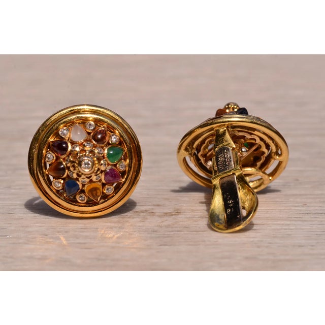 Contemporary The Karratha: Ladies Signed Multi-Gem Princess Earrings, 2 Pieces For Sale - Image 3 of 5