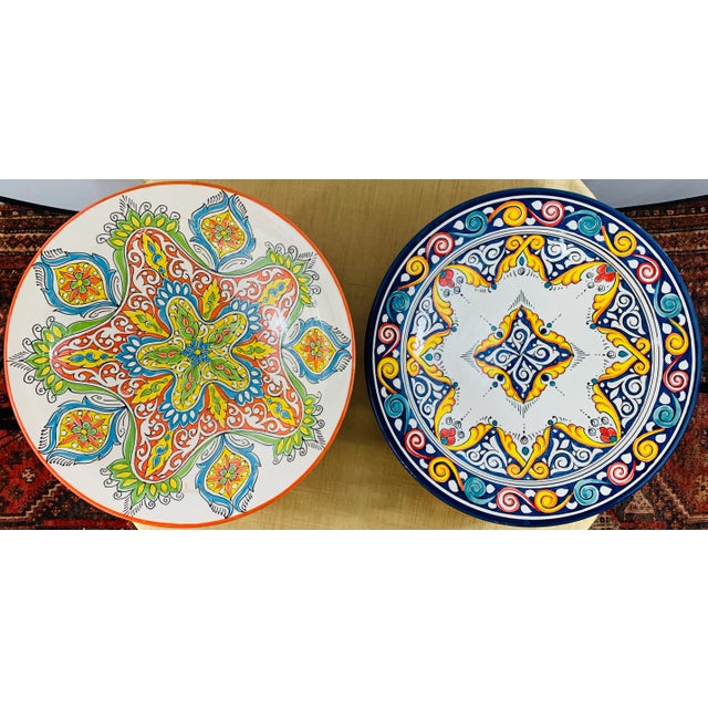 Handmade Large Ceramic Serving, Decorative or Center Table Plate, Set of 2 For Sale - Image 13 of 13