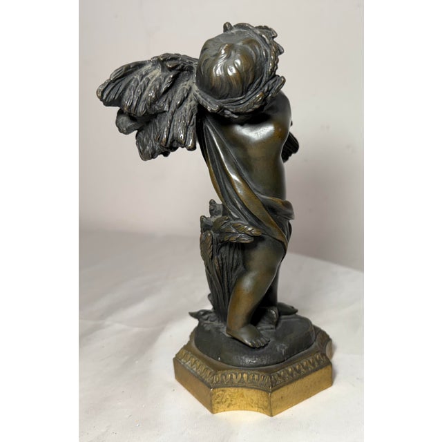 Antique 1800s Claude Michel Clodion Putti Cherub Bronze Statue Realism Sculpture For Sale - Image 9 of 13