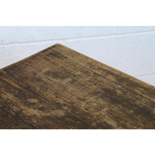 Brown 1940s French Oak Farmhouse Dining Table | Antique Rustic Trestle Base | Provincial Country For Sale - Image 8 of 14