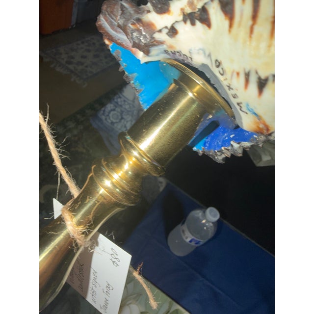 2020s Celestial Meets the Sea Brass Adorned With Shell-Coastal Art Sculpture For Sale - Image 5 of 6