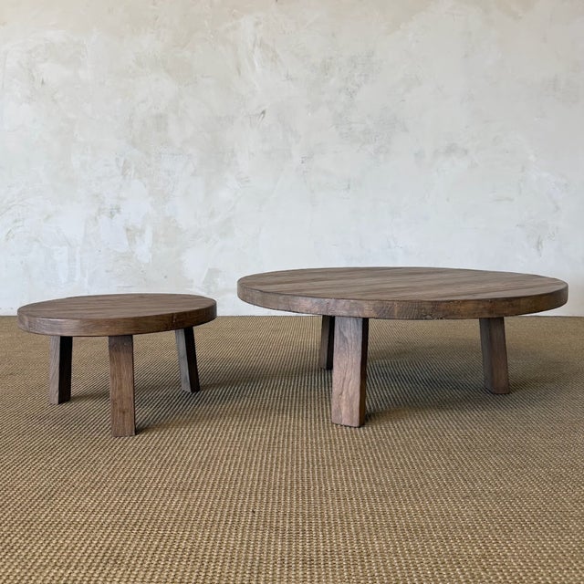 Nest Coffee Table Set 2 Piece in Reclaimed Elm Wood For Sale - Image 4 of 10