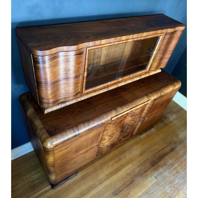 Monumental Early 20th Century German Art Deco Two Piece Buffet For Sale - Image 4 of 12