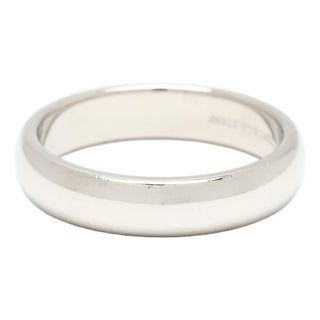 Tiffany & Co Band Ring, Platinum, Ring Size 8.25, Stackable For Sale