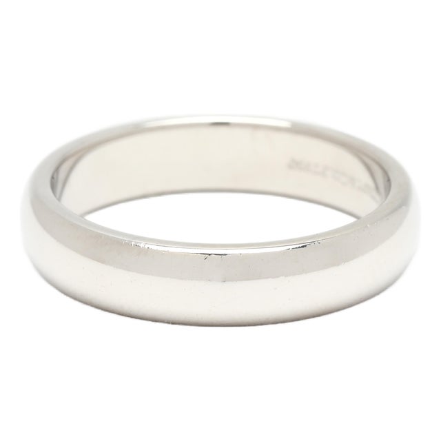 Tiffany & Co Band Ring, Platinum, Ring Size 8.25, Stackable For Sale