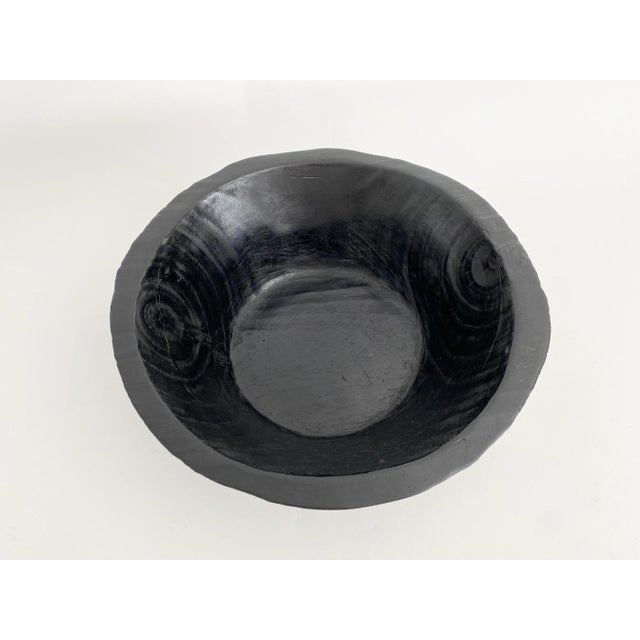 Artisan Hand-Carved Teak Wood Bowl For Sale In Los Angeles - Image 6 of 9