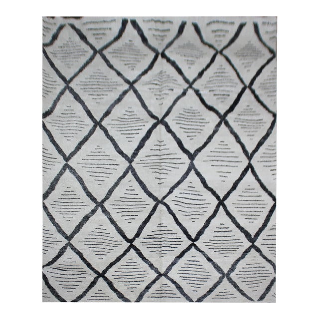 Hand Knotted Bamboo Rug by Aara Rugs Inc. - 12' X 9' For Sale