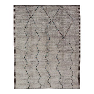 Modern Casual Tribal Rug by Keivan Woven Arts, Hand-Knotted Wool 9'0 X 12'0 For Sale
