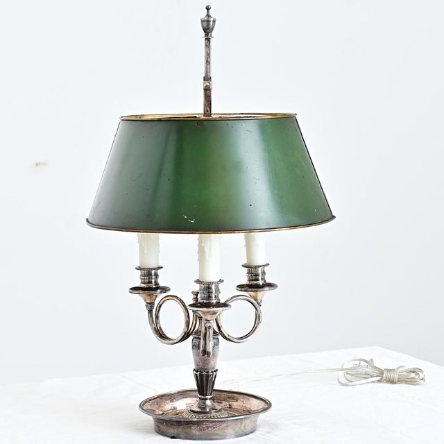 19th Century French Silverplate Bouillotte Table Lamp For Sale - Image 4 of 13