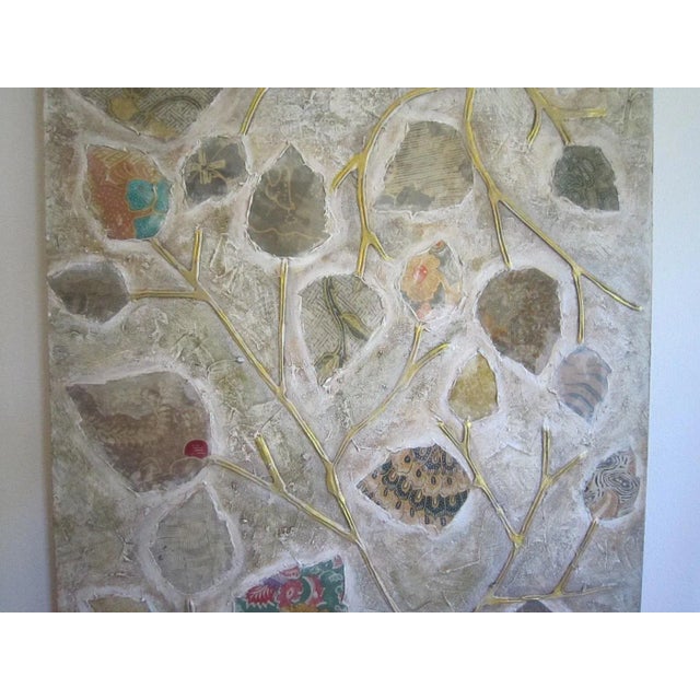 Contemporary Large Collage Leaves, Signed For Sale - Image 3 of 7