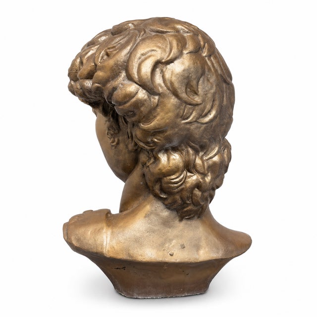 Stone The Uncrowned King | Cast Stone David Bust, Styled After Michelangelo For Sale - Image 7 of 8