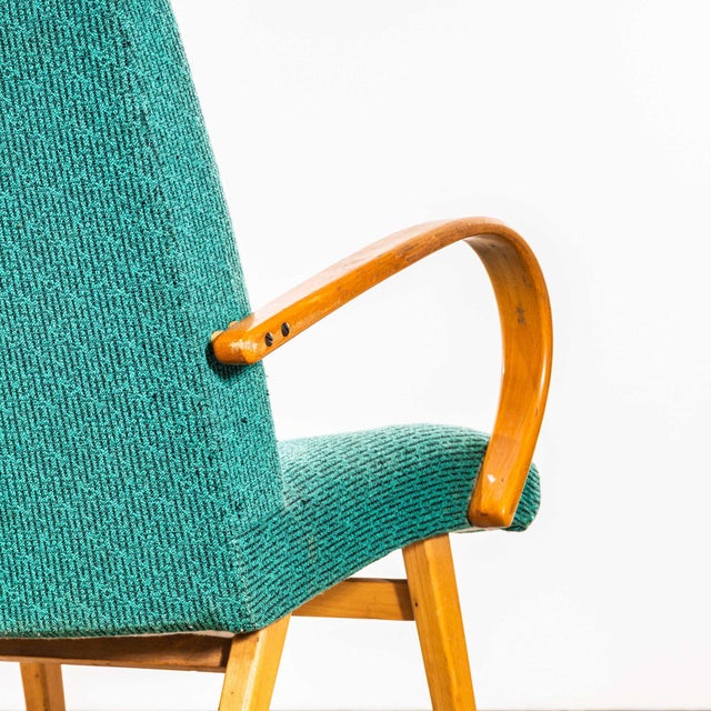 Teal Teal Armchair with Maze Effect, 1960s For Sale - Image 8 of 9