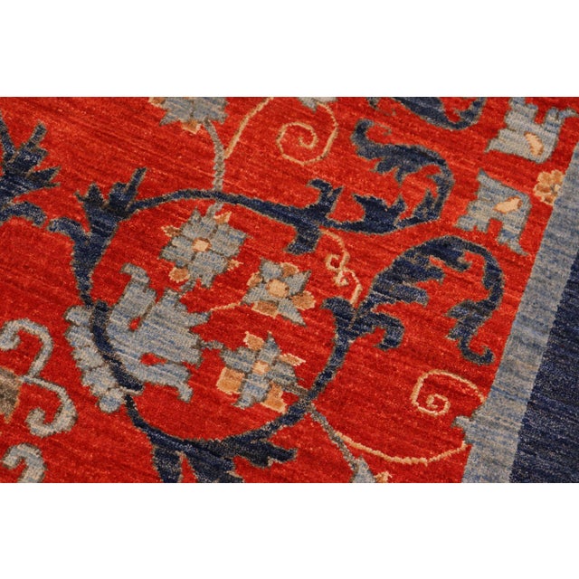 Textile 1990s Classic Ziegler Rust Blue Hand-Knotted Wool Rug - 9'10'' X 13'7'' For Sale - Image 7 of 8