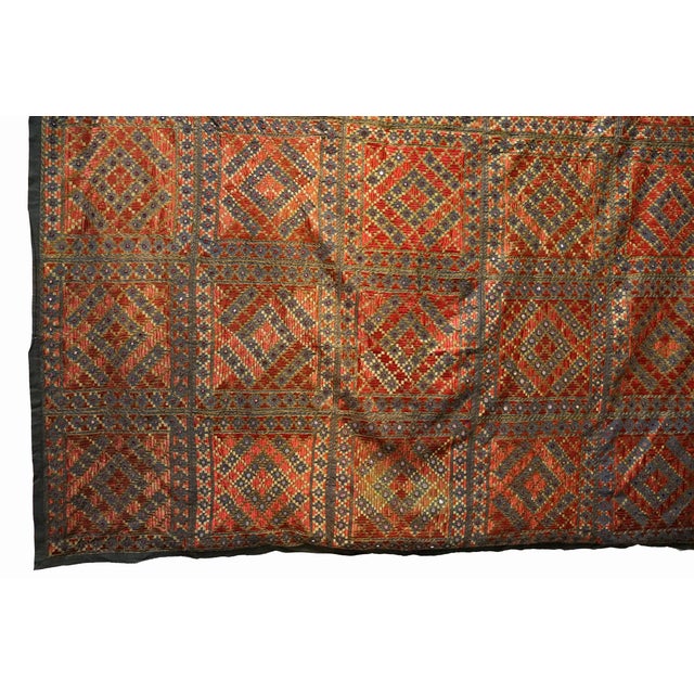 Textile Vintage Silk Hand Embroidered Wall Hung Sofa Cover, 1950s For Sale - Image 7 of 18