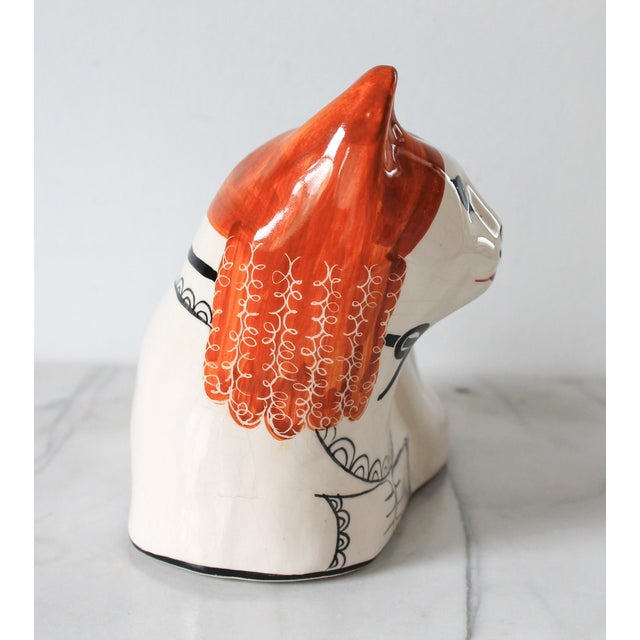 White English Pop-Art Porcelain Cat by Toni Davidson & Alan P. Smith For Sale - Image 8 of 12