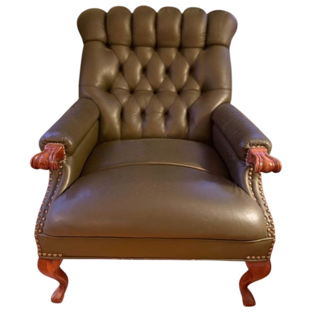 1980s 1980s Exquisite Carl Forslund "Rip Van Lee" Armchair and Ottoman Premium Leather Set. For Sale - Image 5 of 5