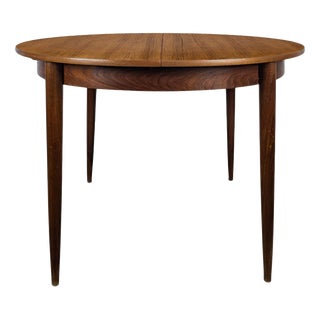 Round Extendable Walnut Table For Sale