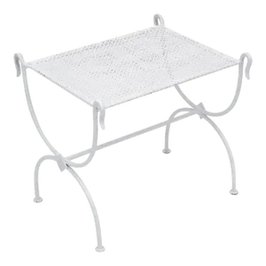 White Metal Curule Stool in the Manner of Mategot
