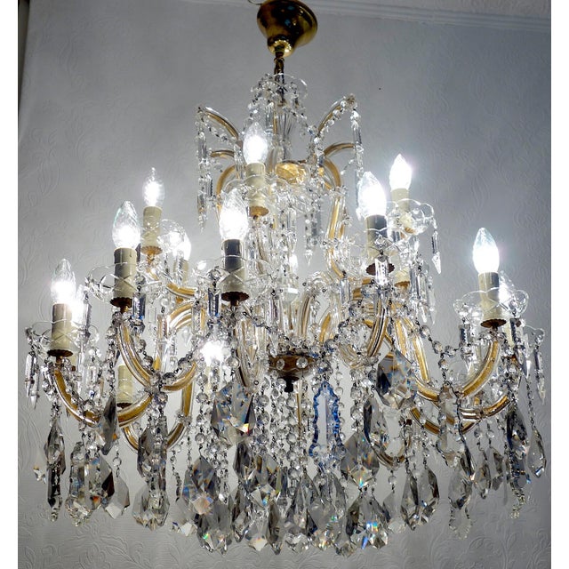 Crystal 18-Light Chandelier, 1990s For Sale - Image 16 of 17