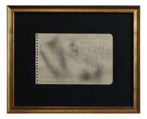 Guillaume Dulac, Portrait of Reclining Woman, 1920s, Pencil on Sketchbook Paper, Framed