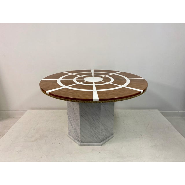 Vintage Red and White Marble Dining Table, 1970s For Sale - Image 15 of 16